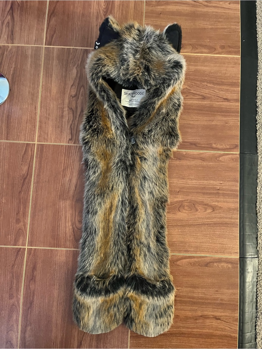 SpiritHoods Red Wolf Faux/Fake Fur Hood
